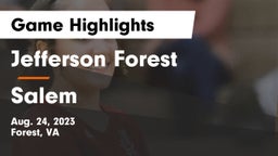 Jefferson Forest  vs Salem  Game Highlights - Aug. 24, 2023
