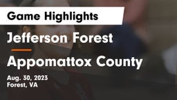 Jefferson Forest  vs Appomattox County  Game Highlights - Aug. 30, 2023