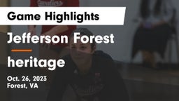 Jefferson Forest  vs heritage  Game Highlights - Oct. 26, 2023