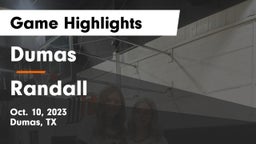 Dumas  vs Randall  Game Highlights - Oct. 10, 2023