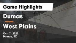 Dumas  vs West Plains  Game Highlights - Oct. 7, 2023