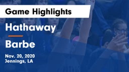 Hathaway  vs Barbe  Game Highlights - Nov. 20, 2020