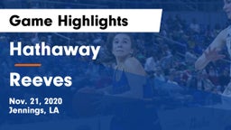 Hathaway  vs Reeves   Game Highlights - Nov. 21, 2020