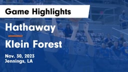 Hathaway  vs Klein Forest  Game Highlights - Nov. 30, 2023