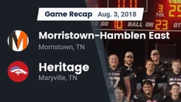 Recap: Morristown-Hamblen East  vs. Heritage  2018