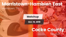 Matchup: Morristown-Hamblen vs. Cocke County  2018