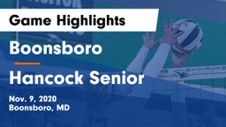 Boonsboro  vs Hancock Senior  Game Highlights - Nov. 9, 2020