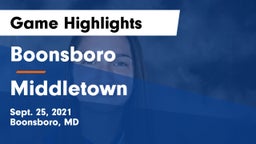 Boonsboro  vs Middletown  Game Highlights - Sept. 25, 2021