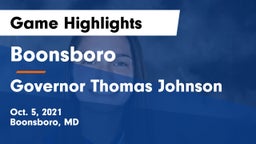 Boonsboro  vs Governor Thomas Johnson Game Highlights - Oct. 5, 2021