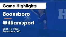 Boonsboro  vs Williamsport  Game Highlights - Sept. 15, 2022