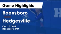 Boonsboro  vs Hedgesville  Game Highlights - Oct. 27, 2022