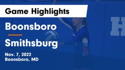 Boonsboro  vs Smithsburg  Game Highlights - Nov. 7, 2022