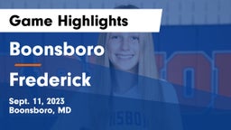 Boonsboro  vs Frederick  Game Highlights - Sept. 11, 2023