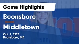 Boonsboro  vs Middletown  Game Highlights - Oct. 3, 2023