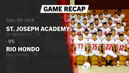 Recap: St. Joseph Academy  vs. Rio Hondo  2016