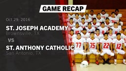 Recap: St. Joseph Academy  vs. St. Anthony Catholic  2016