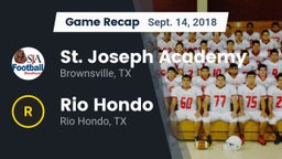 Recap: St. Joseph Academy  vs. Rio Hondo  2018