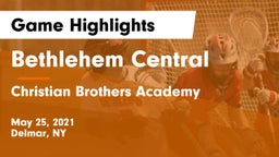 Bethlehem Central  vs Christian Brothers Academy  Game Highlights - May 25, 2021