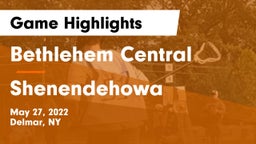 Bethlehem Central  vs Shenendehowa  Game Highlights - May 27, 2022