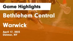 Bethlehem Central  vs Warwick  Game Highlights - April 17, 2023