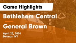 Bethlehem Central  vs  General Brown  Game Highlights - April 20, 2024