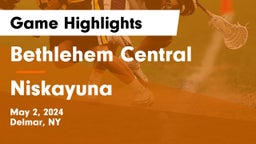 Bethlehem Central  vs Niskayuna  Game Highlights - May 2, 2024