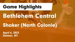 Bethlehem Central  vs Shaker  (North Colonie) Game Highlights - April 6, 2022