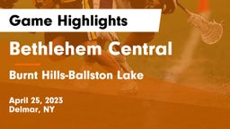 Bethlehem Central  vs Burnt Hills-Ballston Lake  Game Highlights - April 25, 2023