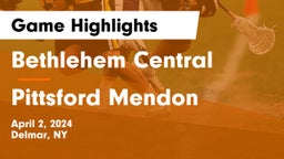 Bethlehem Central  vs Pittsford Mendon  Game Highlights - April 2, 2024