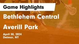 Bethlehem Central  vs Averill Park  Game Highlights - April 30, 2024