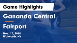 Gananda Central  vs Fairport  Game Highlights - Nov. 17, 2018