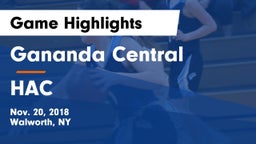 Gananda Central  vs HAC Game Highlights - Nov. 20, 2018
