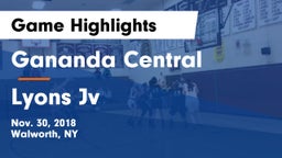 Gananda Central  vs Lyons Jv  Game Highlights - Nov. 30, 2018