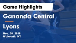 Gananda Central  vs Lyons  Game Highlights - Nov. 30, 2018