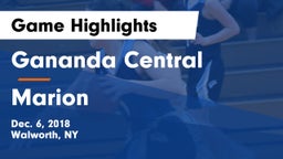 Gananda Central  vs Marion Game Highlights - Dec. 6, 2018