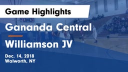 Gananda Central  vs Williamson JV Game Highlights - Dec. 14, 2018