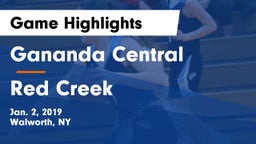 Gananda Central  vs Red Creek Game Highlights - Jan. 2, 2019