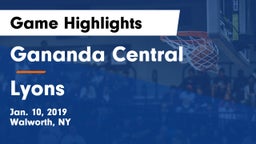 Gananda Central  vs Lyons  Game Highlights - Jan. 10, 2019