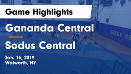 Gananda Central  vs Sodus Central Game Highlights - Jan. 16, 2019