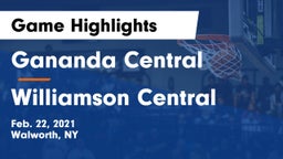 Gananda Central  vs Williamson Central  Game Highlights - Feb. 22, 2021