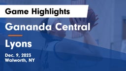 Gananda Central  vs Lyons  Game Highlights - Dec. 9, 2023