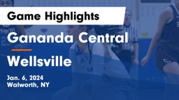 Gananda Central  vs Wellsville  Game Highlights - Jan. 6, 2024