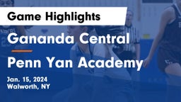 Gananda Central  vs Penn Yan Academy  Game Highlights - Jan. 15, 2024