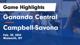 Gananda Central  vs Campbell-Savona Game Highlights - Feb. 20, 2024