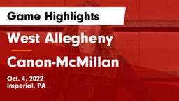 West Allegheny  vs Canon-McMillan  Game Highlights - Oct. 4, 2022