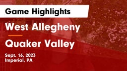 West Allegheny  vs Quaker Valley  Game Highlights - Sept. 16, 2023