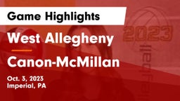West Allegheny  vs Canon-McMillan  Game Highlights - Oct. 3, 2023