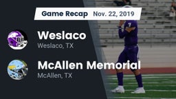 Recap: Weslaco  vs. McAllen Memorial  2019