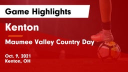 Kenton  vs Maumee Valley Country Day  Game Highlights - Oct. 9, 2021