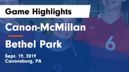 Canon-McMillan  vs Bethel Park  Game Highlights - Sept. 19, 2019